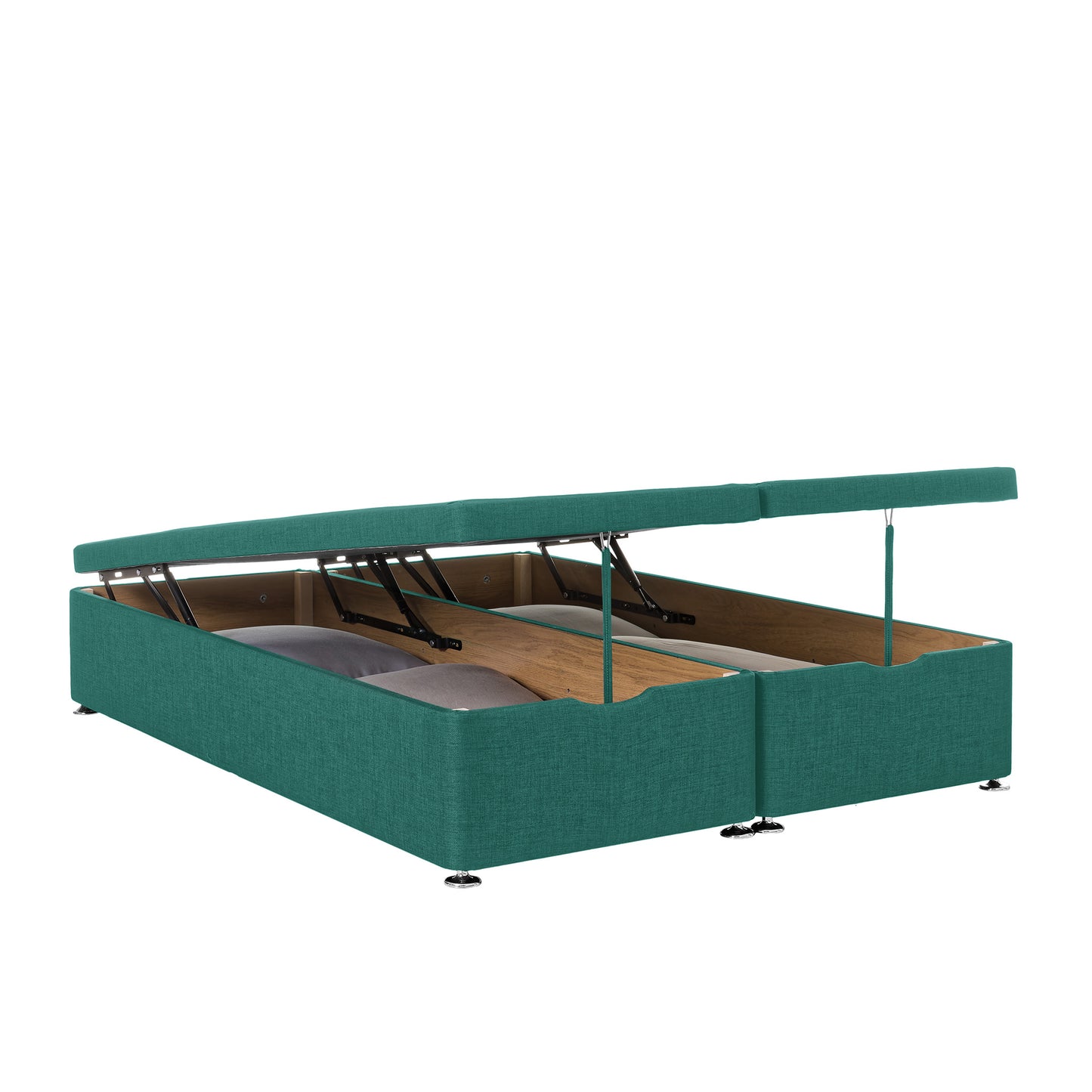 Airsprung End-Lift Double Teal Half Open Ottoman