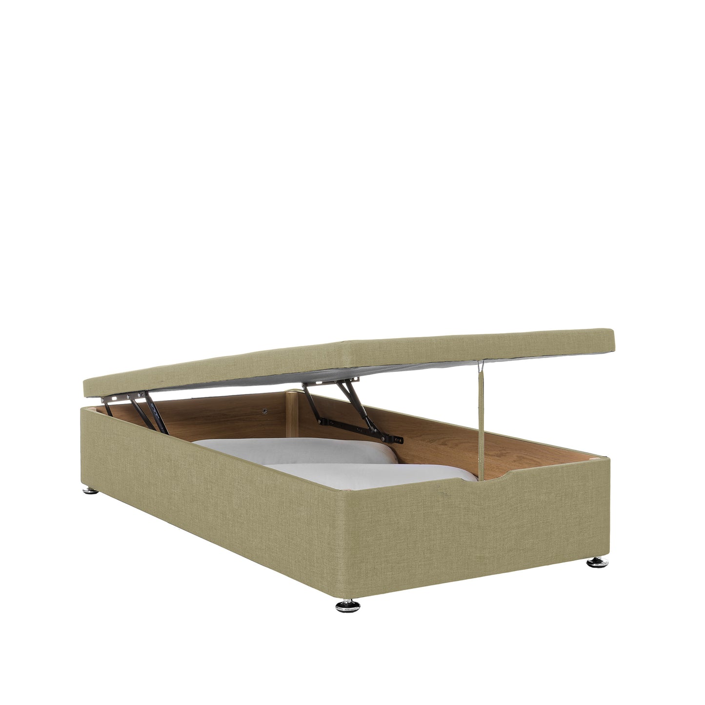 Airsprung End-Lift Single Cream Half-Open Ottoman