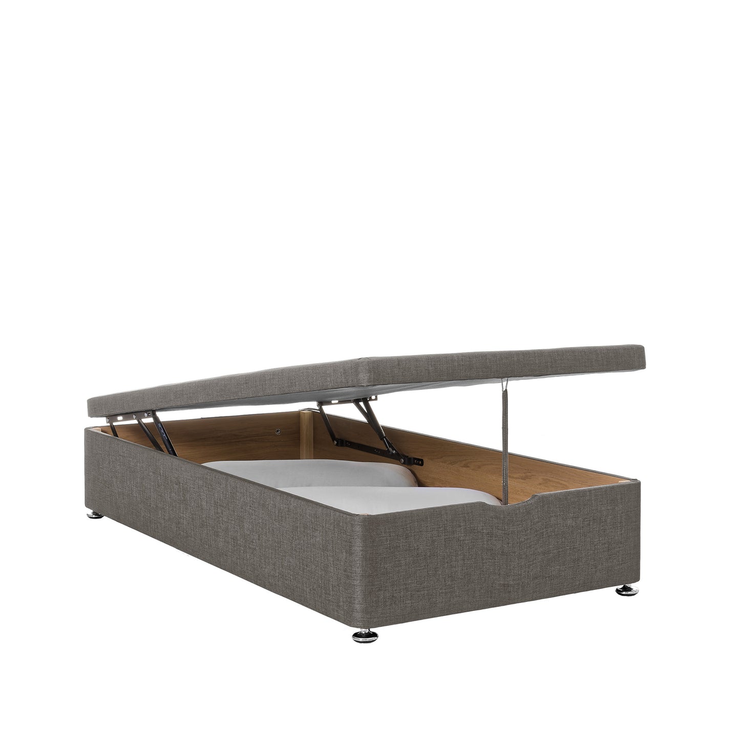 Airsprung End-Lift Single Slate Grey Half Open Ottoman