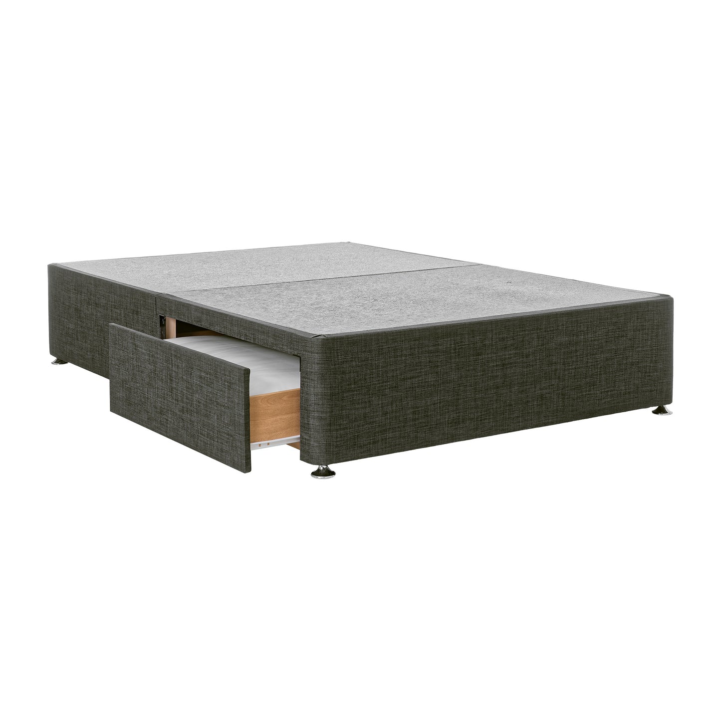 Oso Double 2 Drawe Charcoal Divan Base