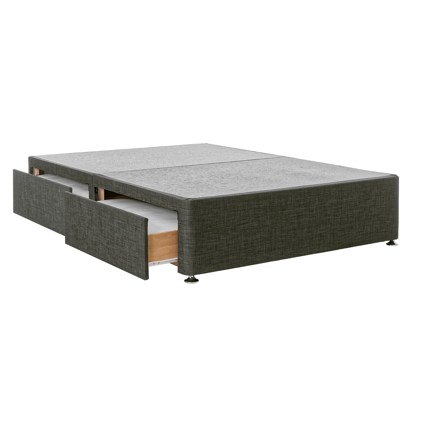 Oso Double 4 Drawer Charcoal Divan Base