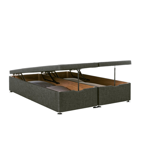 Airsprung End-Lift Double Charcoal Ottoman Half Open