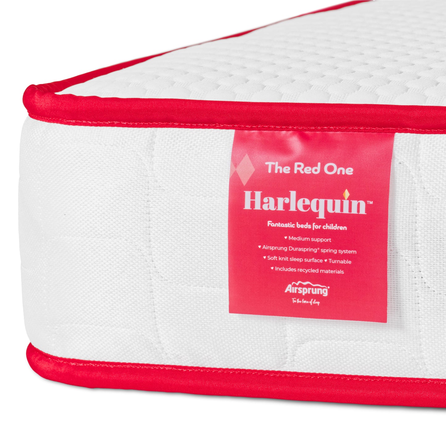 Harlequin The Red One Kids Mattress Label