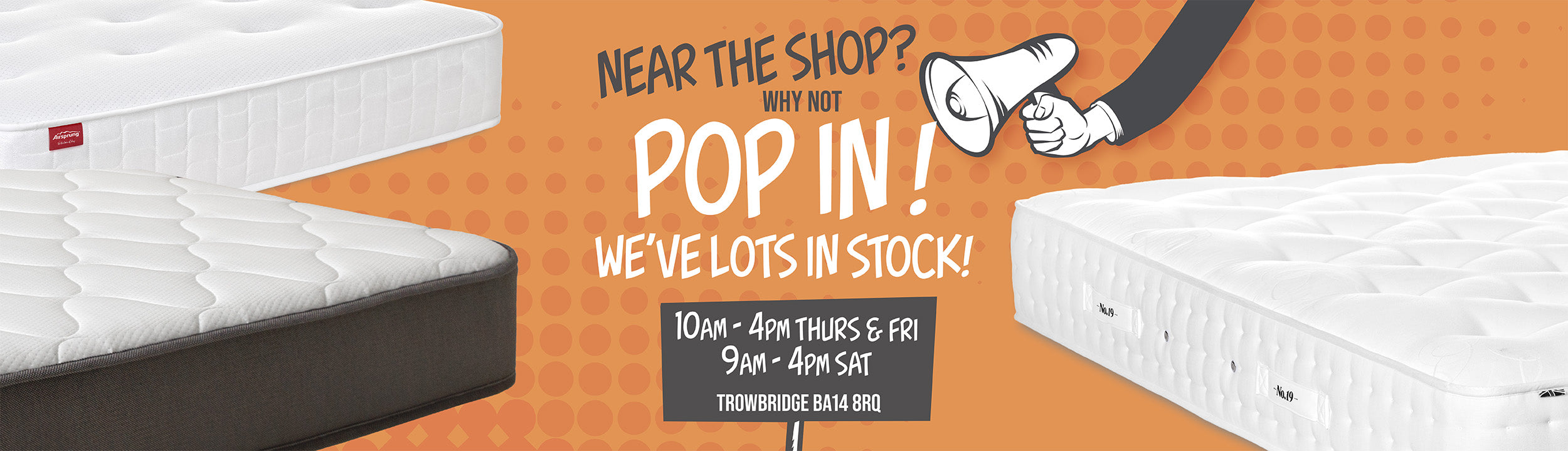 Near The Shop? Why Not Pop In. 10am-4pm Thurs & Fri. 9am-4pm Sat