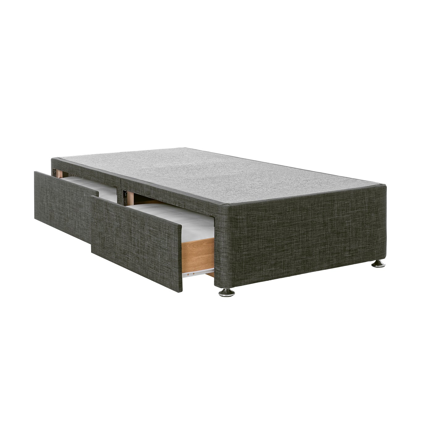 Oso Single 2 Drawer Charcoal Divan Base